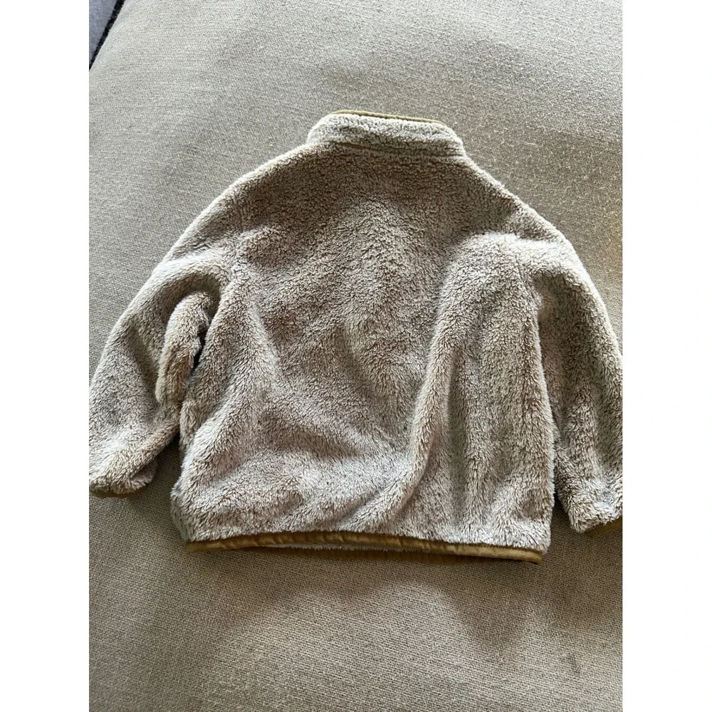 Gymboree Pullover Toddler 18-24M Sherpa Fleece Tan Half Zip Kangaroo Pocket Cozy